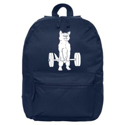 Weight Lifting Cat Deadlift Lifting 16 in Basic Backpack