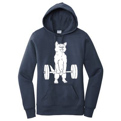 Weight Lifting Cat Deadlift Lifting Women's Pullover Hoodie