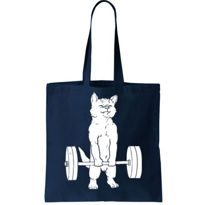 Weight Lifting Cat Deadlift Lifting Tote Bag