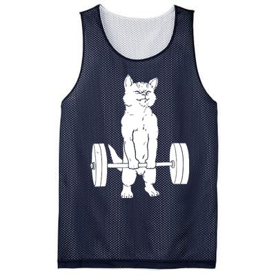 Weight Lifting Cat Deadlift Lifting Mesh Reversible Basketball Jersey Tank