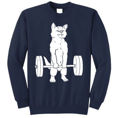 Weight Lifting Cat Deadlift Lifting Tall Sweatshirt