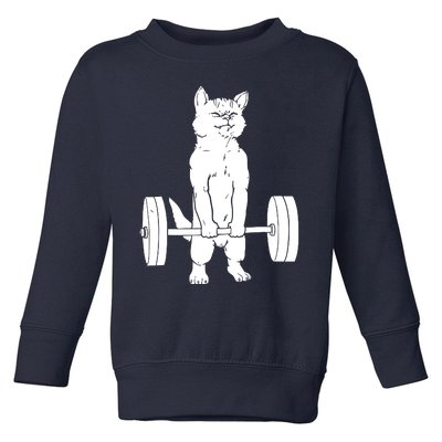 Weight Lifting Cat Deadlift Lifting Toddler Sweatshirt