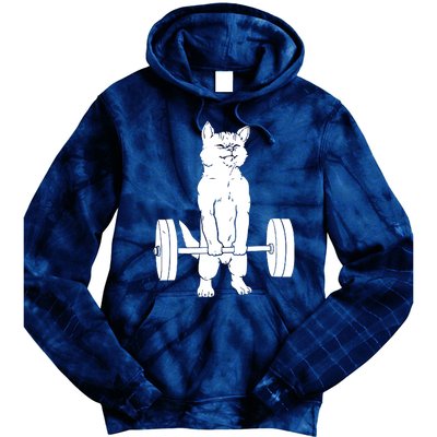 Weight Lifting Cat Deadlift Lifting Tie Dye Hoodie