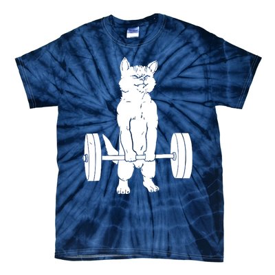 Weight Lifting Cat Deadlift Lifting Tie-Dye T-Shirt