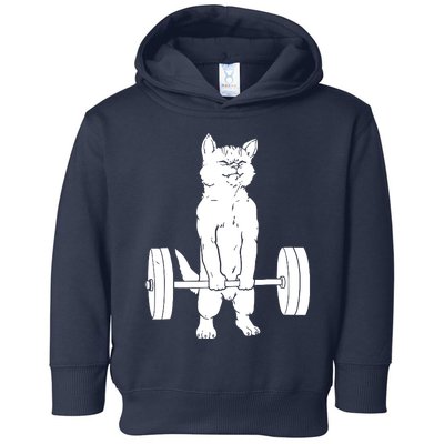 Weight Lifting Cat Deadlift Lifting Toddler Hoodie