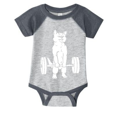 Weight Lifting Cat Deadlift Lifting Infant Baby Jersey Bodysuit