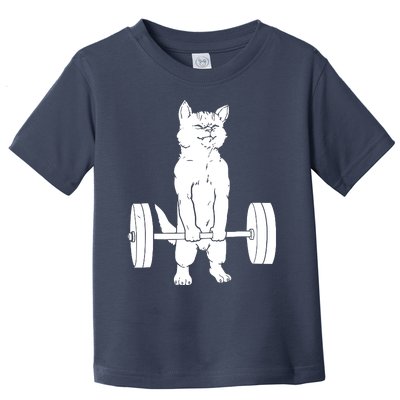 Weight Lifting Cat Deadlift Lifting Toddler T-Shirt