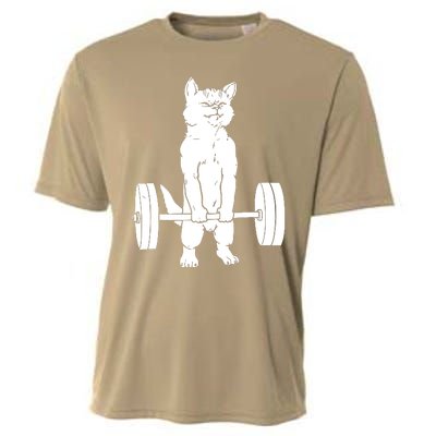 Weight Lifting Cat Deadlift Lifting Cooling Performance Crew T-Shirt