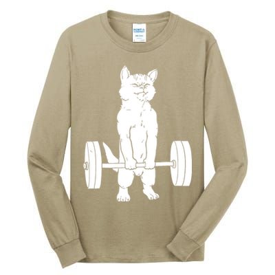 Weight Lifting Cat Deadlift Lifting Tall Long Sleeve T-Shirt
