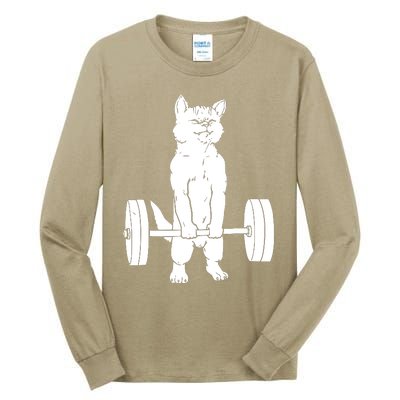 Weight Lifting Cat Deadlift Lifting Tall Long Sleeve T-Shirt