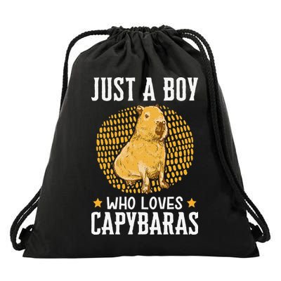  who loves Capybaras South American Capybara  Drawstring Bag
