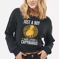  who loves Capybaras South American Capybara  Cropped Pullover Crew