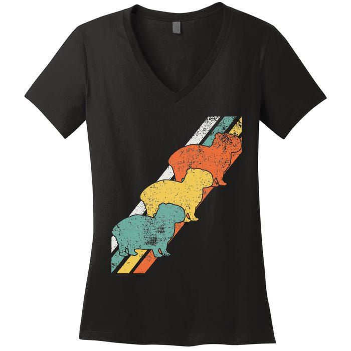  who loves Capybaras South American Capybara  Women's V-Neck T-Shirt