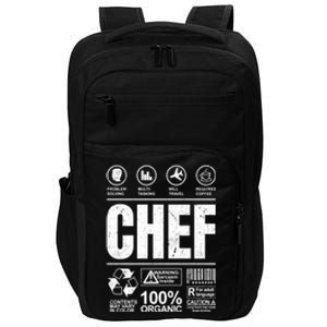 Warning Label Caution Chef At Work Sign Gift Impact Tech Backpack