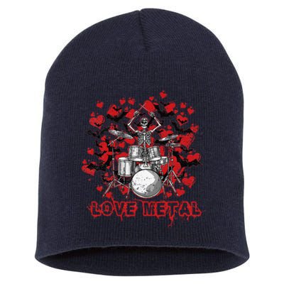 Women's Love Drummer Metal Skeleton Valentine's Day Drum Short Acrylic Beanie