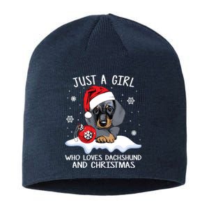 Who Loves Dachshund And Christmas Dachshund Xmas Sustainable Beanie