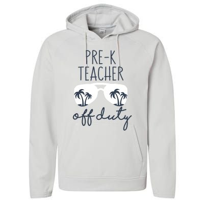 Wo Last Day of School for Teacher Wo PreK Teacher Off Duty Performance Fleece Hoodie