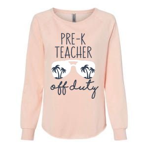 Wo Last Day of School for Teacher Wo PreK Teacher Off Duty Womens California Wash Sweatshirt