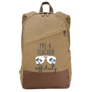 Wo Last Day of School for Teacher Wo PreK Teacher Off Duty Cotton Canvas Backpack