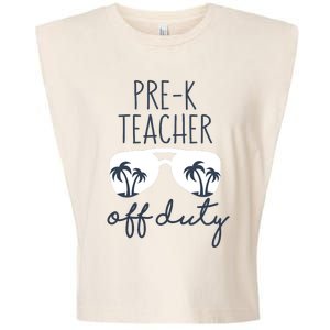 Wo Last Day of School for Teacher Wo PreK Teacher Off Duty Garment-Dyed Women's Muscle Tee