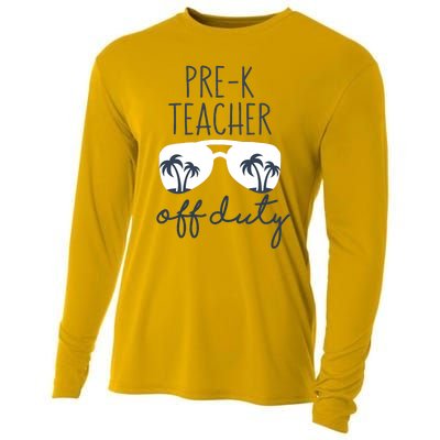 Wo Last Day of School for Teacher Wo PreK Teacher Off Duty Cooling Performance Long Sleeve Crew