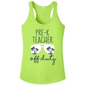 Wo Last Day of School for Teacher Wo PreK Teacher Off Duty Ladies PosiCharge Competitor Racerback Tank