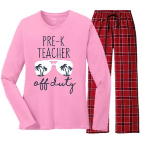 Wo Last Day of School for Teacher Wo PreK Teacher Off Duty Women's Long Sleeve Flannel Pajama Set 