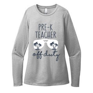 Wo Last Day of School for Teacher Wo PreK Teacher Off Duty Womens CVC Long Sleeve Shirt