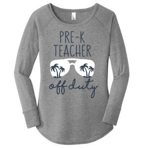 Wo Last Day of School for Teacher Wo PreK Teacher Off Duty Women's Perfect Tri Tunic Long Sleeve Shirt