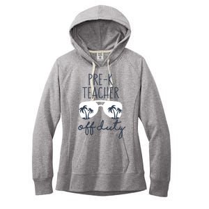 Wo Last Day of School for Teacher Wo PreK Teacher Off Duty Women's Fleece Hoodie