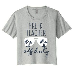 Wo Last Day of School for Teacher Wo PreK Teacher Off Duty Women's Crop Top Tee