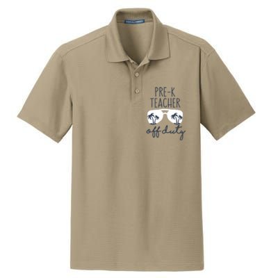 Wo Last Day of School for Teacher Wo PreK Teacher Off Duty Dry Zone Grid Polo