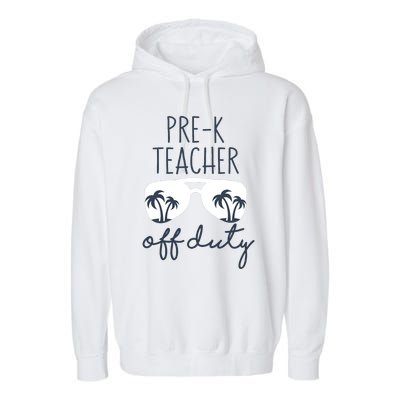 Wo Last Day of School for Teacher Wo PreK Teacher Off Duty Garment-Dyed Fleece Hoodie