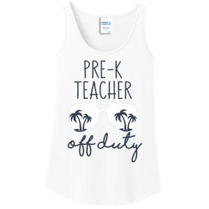 Wo Last Day of School for Teacher Wo PreK Teacher Off Duty Ladies Essential Tank