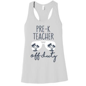 Wo Last Day of School for Teacher Wo PreK Teacher Off Duty Women's Racerback Tank