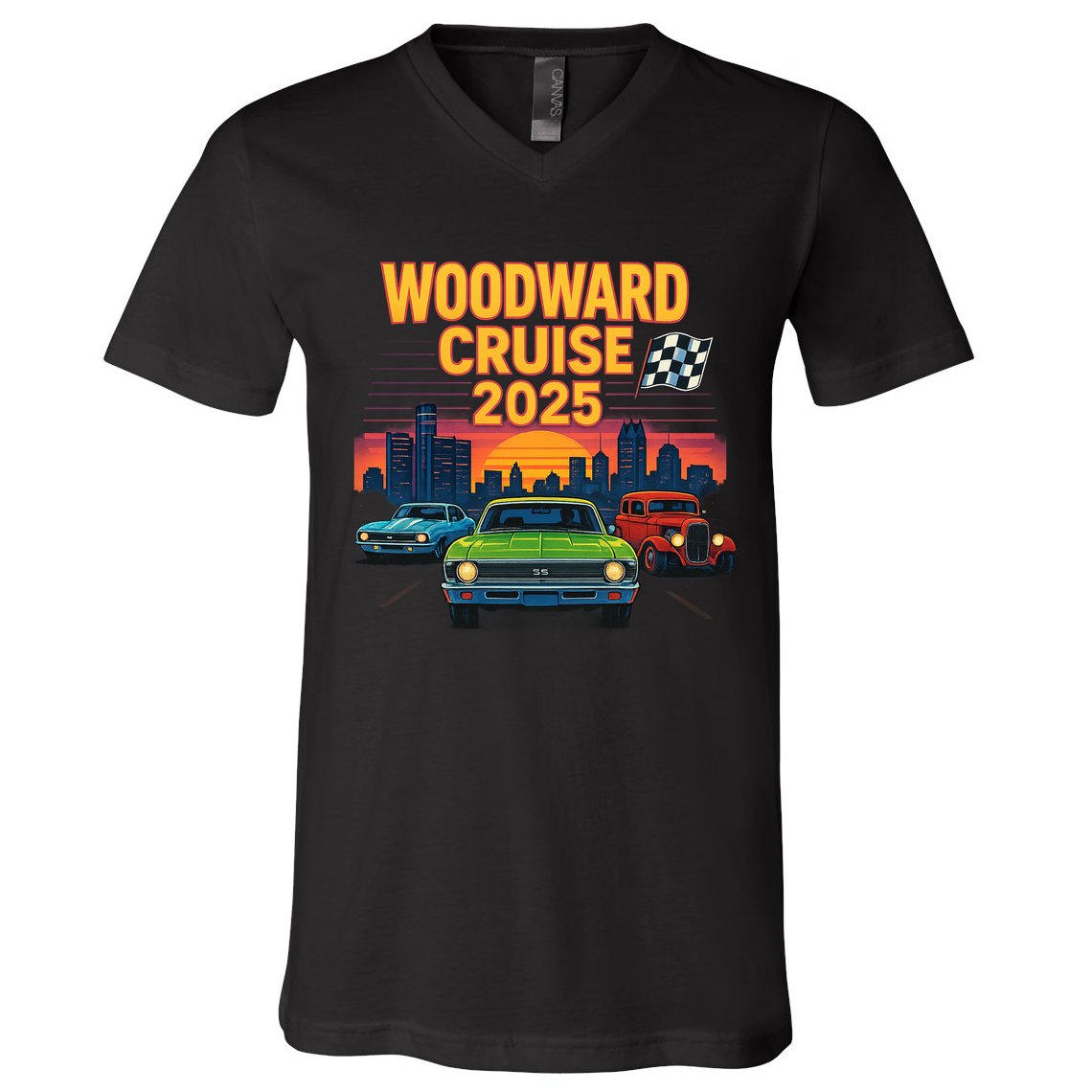 Woodward Legends – Detroit Cruise 2025 V-Neck T-Shirt