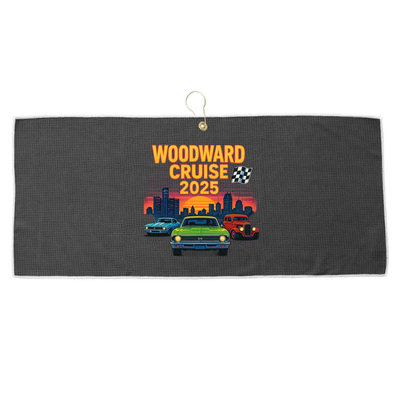 Woodward Legends – Detroit Cruise 2025 Large Microfiber Waffle Golf Towel
