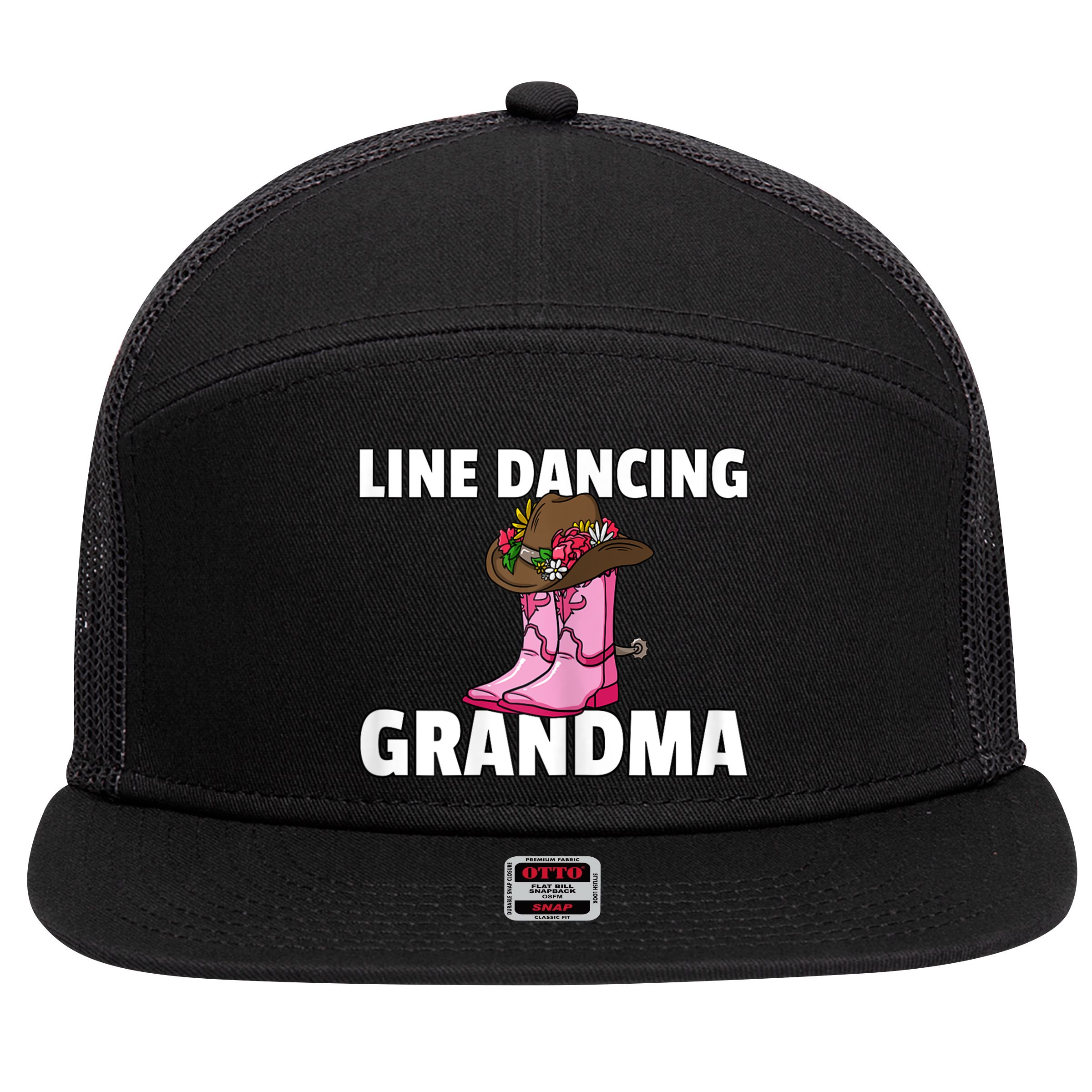 Womens Line Dance Grandma Country Music Dancing Dancer 7 Panel Mesh Trucker Snapback Hat