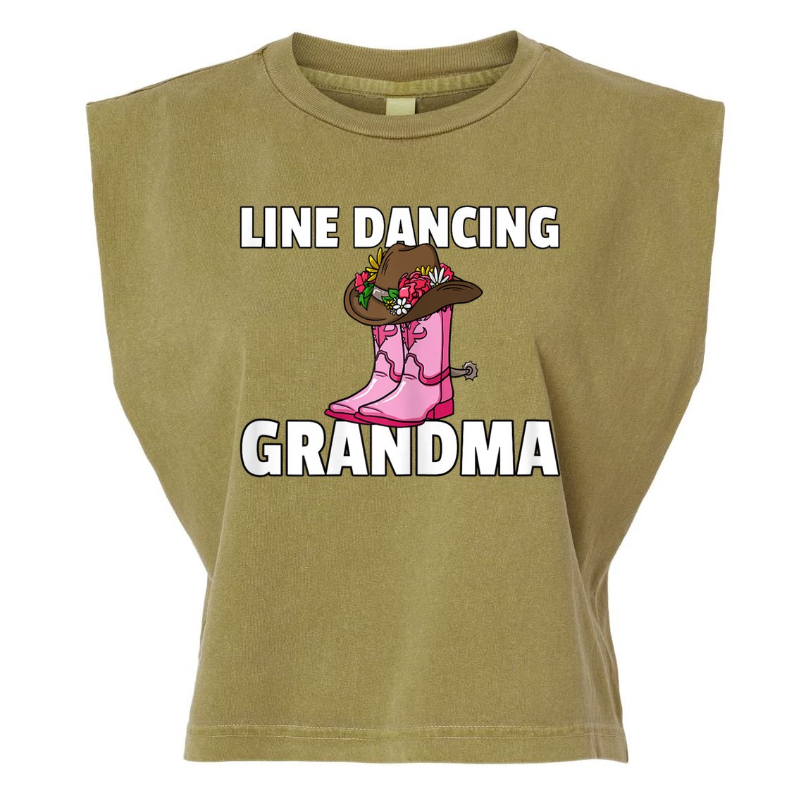 Womens Line Dance Grandma Country Music Dancing Dancer Garment-Dyed Women's Muscle Tee