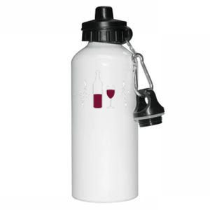 Wine Lover Ekg Heartbeat Line Aluminum Water Bottle