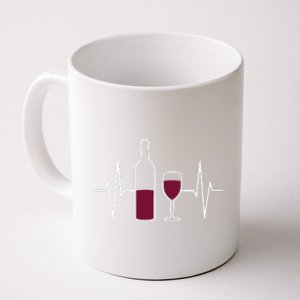 Wine Lover Ekg Heartbeat Line Coffee Mug