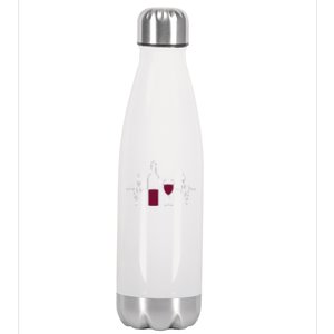 Wine Lover Ekg Heartbeat Line Stainless Steel Insulated Water Bottle