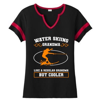 Wave Lover Extreme Sports Water Skiing Grandma Cute Gift Ladies Halftime Notch Neck Tee