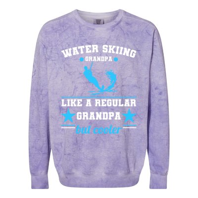 Wave Lover Extreme Sports Athletes Water Skiing Grandpa Gift Colorblast Crewneck Sweatshirt