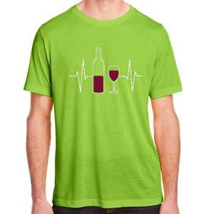 Wine Lover Ekg Heartbeat Line Adult ChromaSoft Performance T-Shirt