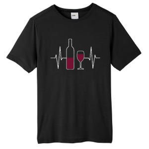 Wine Lover Ekg Heartbeat Line Tall Fusion ChromaSoft Performance T-Shirt