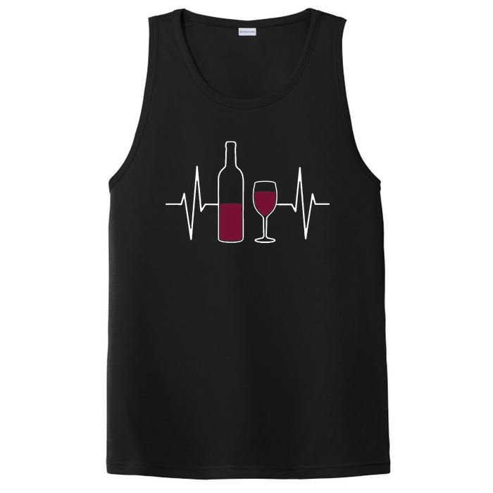 Wine Lover Ekg Heartbeat Line PosiCharge Competitor Tank