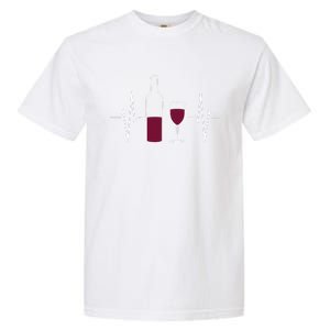 Wine Lover Ekg Heartbeat Line Garment-Dyed Heavyweight T-Shirt