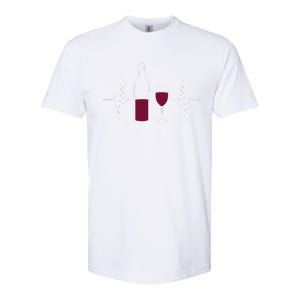 Wine Lover Ekg Heartbeat Line Softstyle CVC T-Shirt