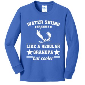 Wave Lover Extreme Sports Athletes Water Skiing Grandpa Gift Kids Long Sleeve Shirt